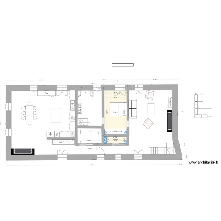Maison_V7. Plan de 2 pièces et 16 m2