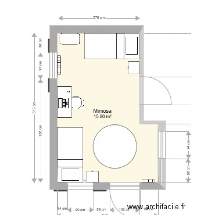 Chambre Mimosa. Plan de 0 pièce et 0 m2