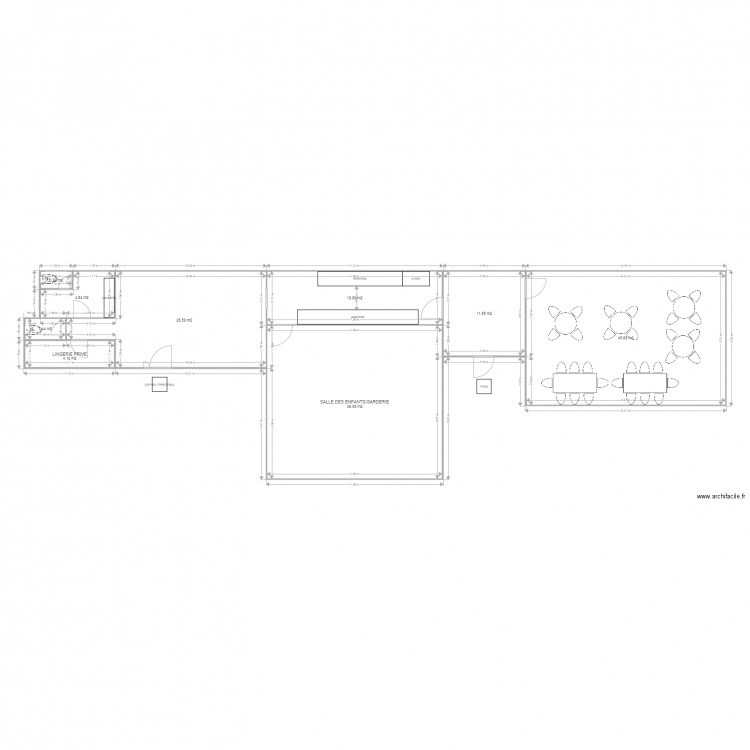 TAVERS RAM SALLE ASSOCIATIVE PROJET SANITAIRES. Plan de 0 pièce et 0 m2