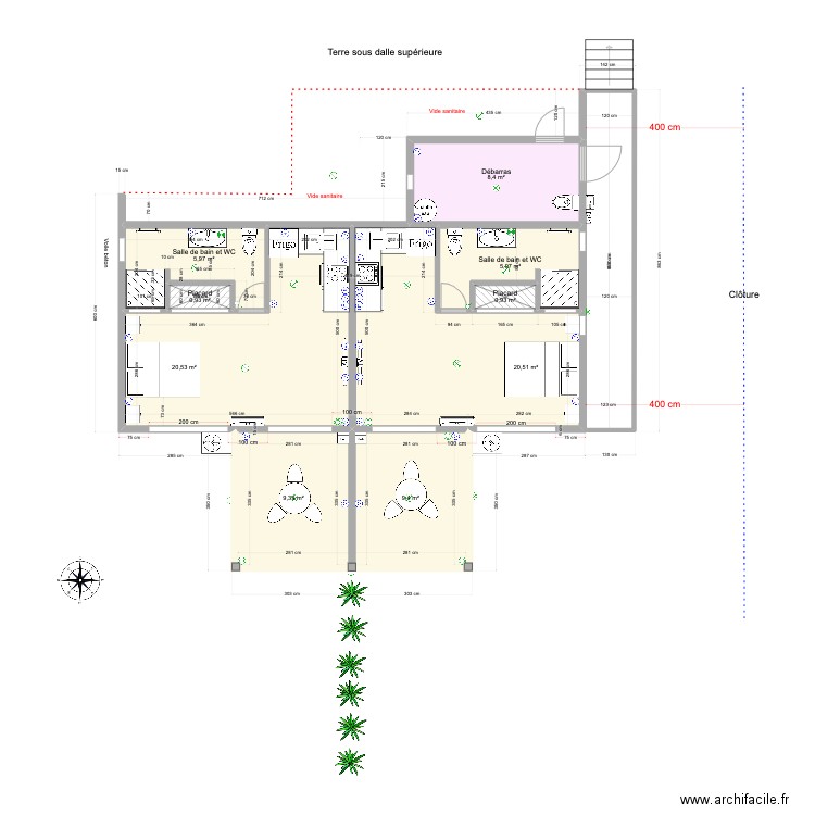la Balinaise 2 studios. Plan de 0 pièce et 0 m2
