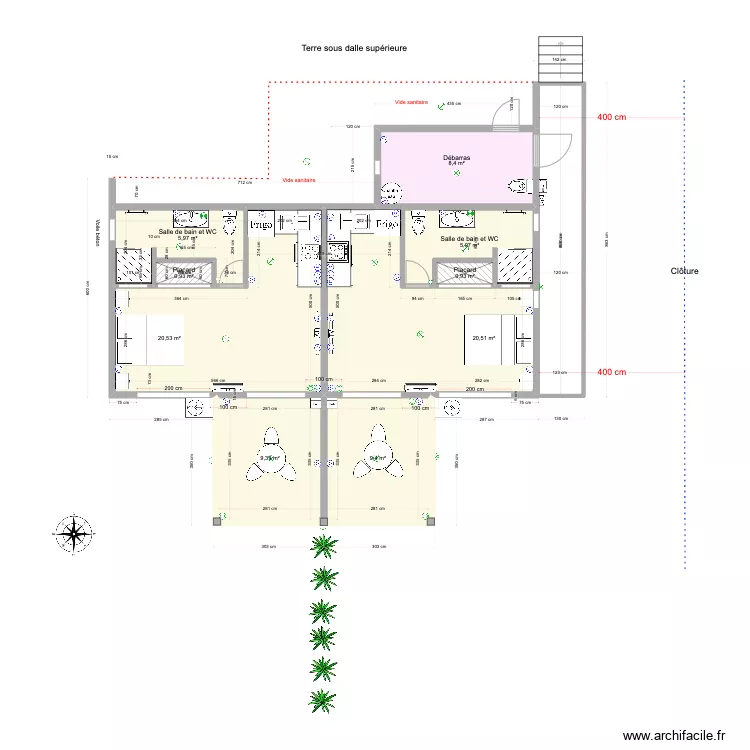 la Balinaise 2 studios. Plan de la Balinaise 2 studios. Plan de