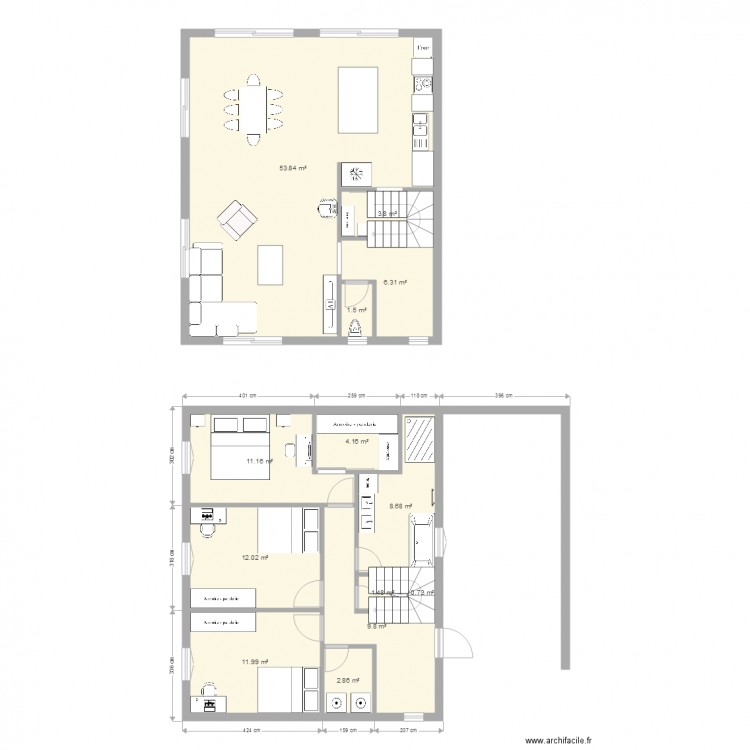 PLAN ST JEAN MODIF ESCALIER. Plan de 0 pièce et 0 m2