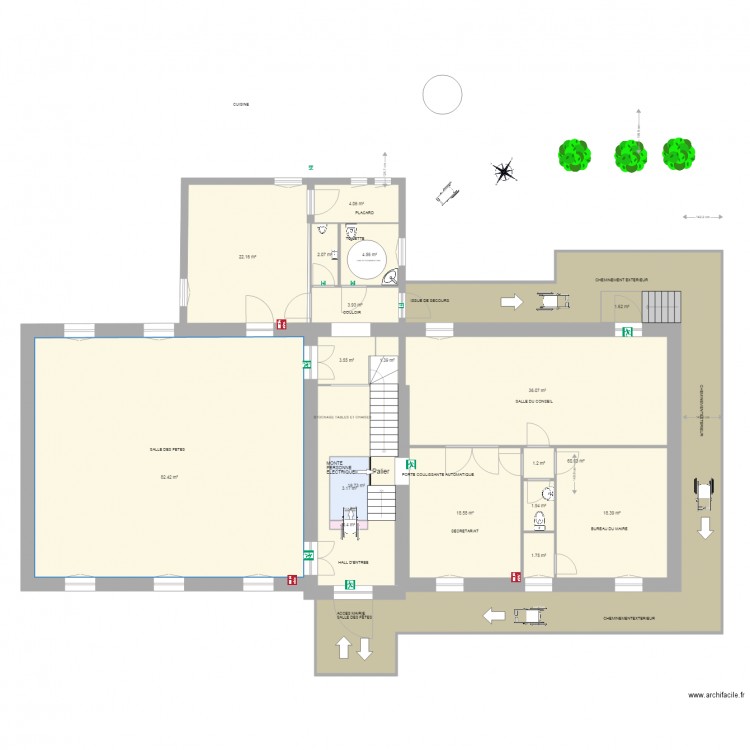 ERP cheminement issue de secours 4. Plan de 0 pièce et 0 m2