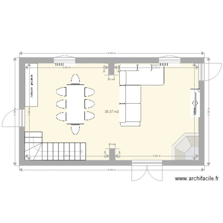 salle a manger salon. Plan de 0 pièce et 0 m2