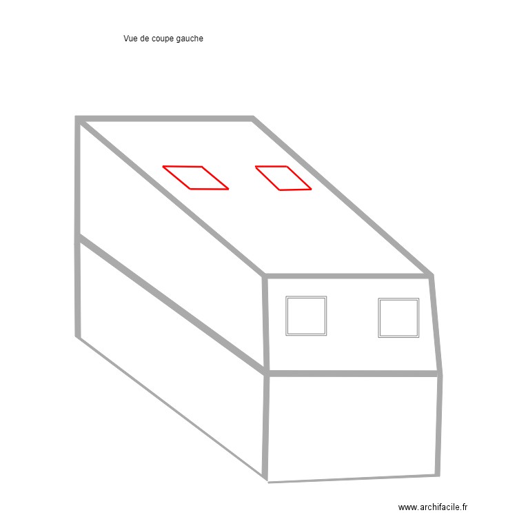 Vue de coupe gauche âme du bois. Plan de 0 pièce et 0 m2