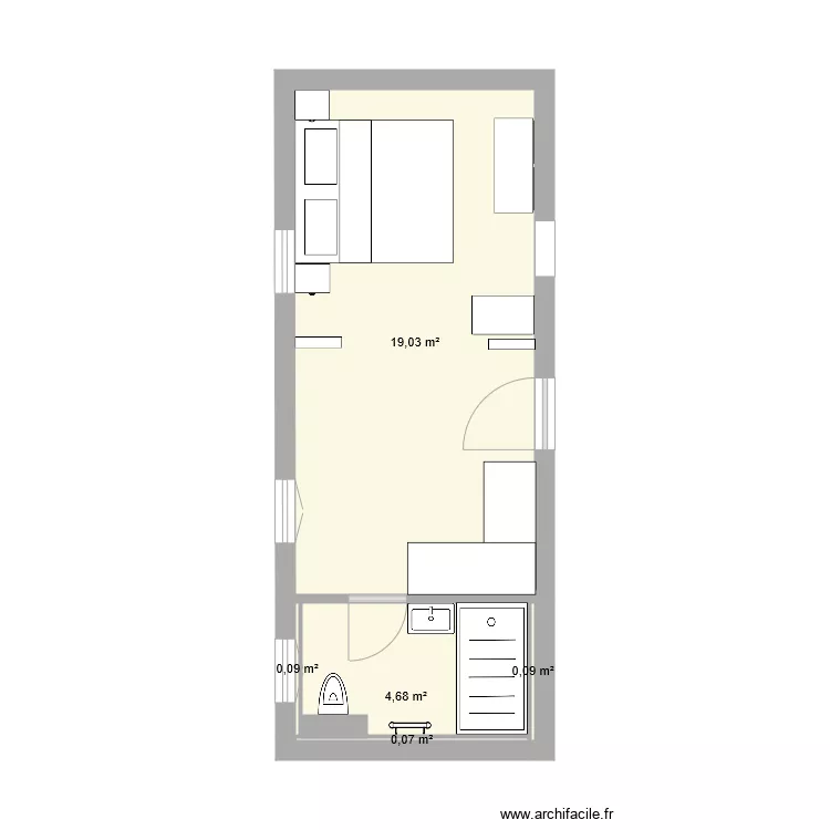 Colas cabane upstairs. Plan de 