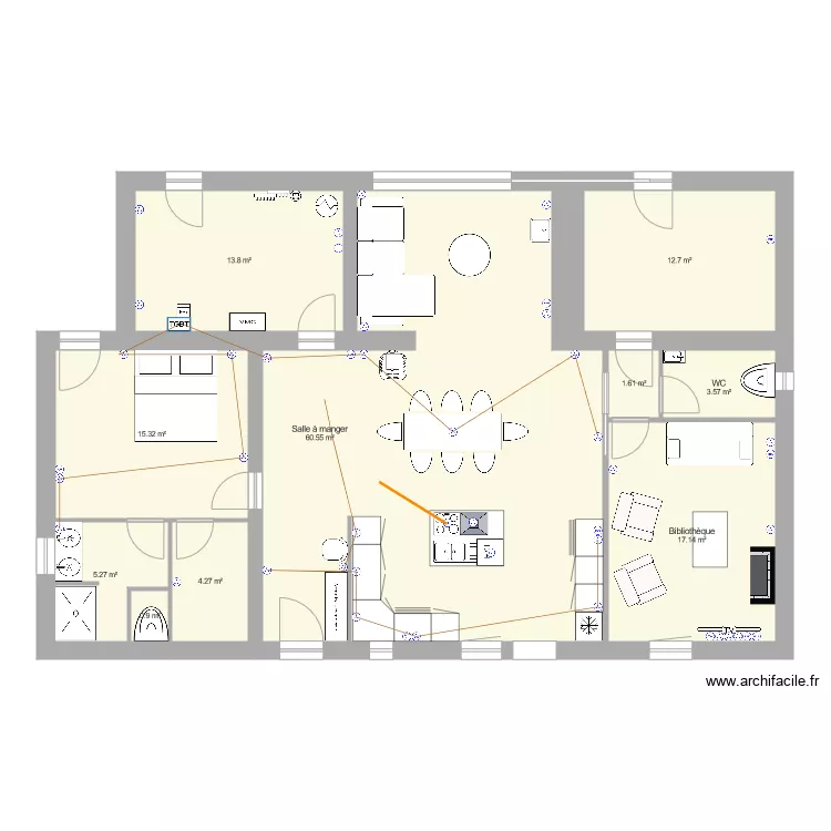 plan avant projet r de ch Thevet sans toiture avec elec2. Plan de 