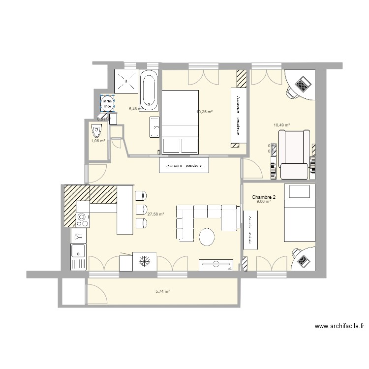 PLAN MAMAN AVEC AMÉNAGEMENTS 27 JUILLET. Plan de 0 pièce et 0 m2