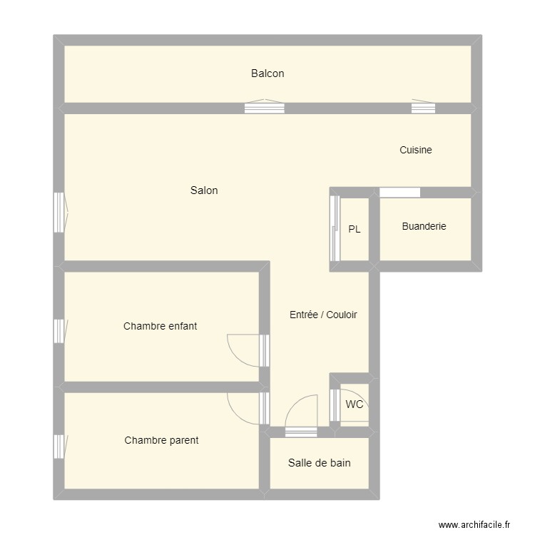 RPAL_23EBO4234. Plan de 8 pièces et 88 m2