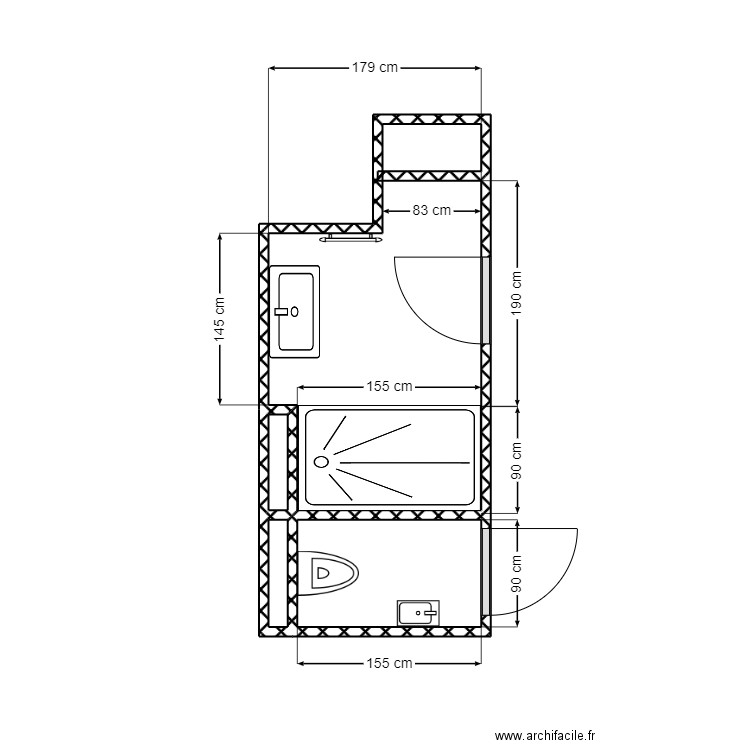 GRAND SDB 1. Plan de 0 pièce et 0 m2