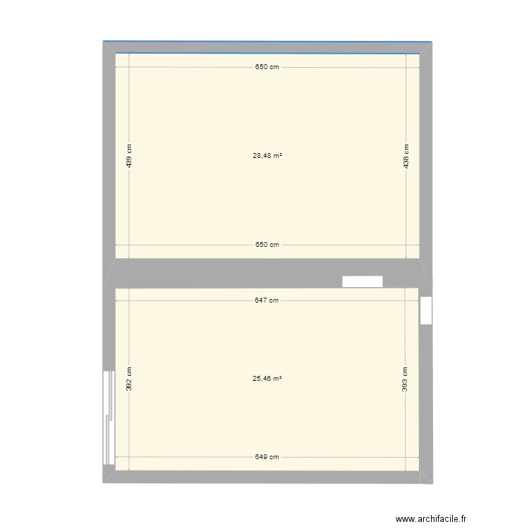 studio. Plan de 2 pièces et 24 m2