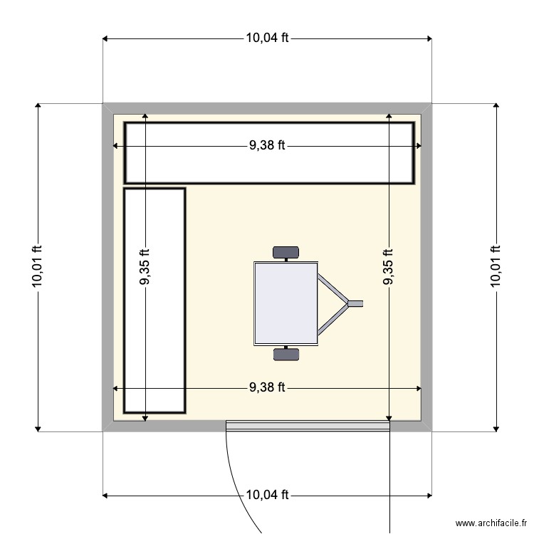 Avantor 10x20. Plan de 1 pièce et 8 m2