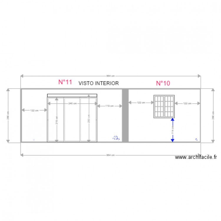 Mur salon 1 croisillon. Plan de 0 pièce et 0 m2