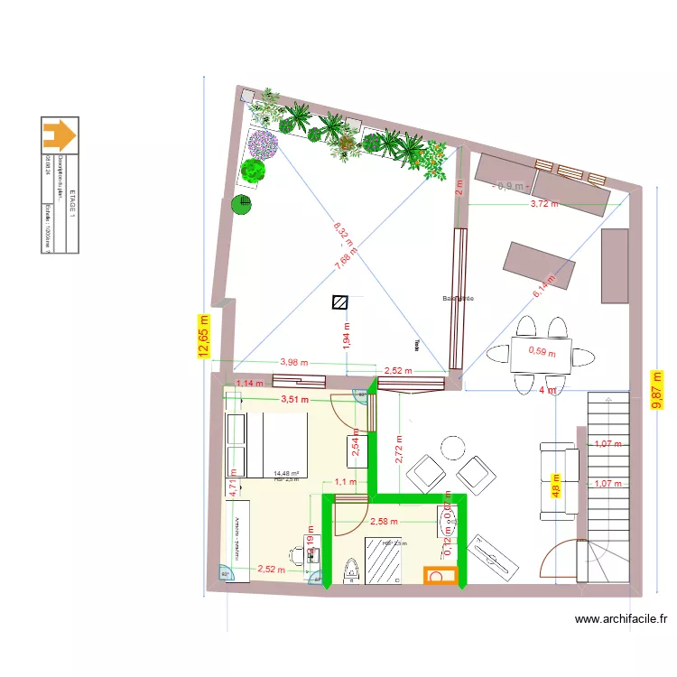 CAN PERE 1er r&eacute;f-2 V45 270425 terrasse. Plan de 