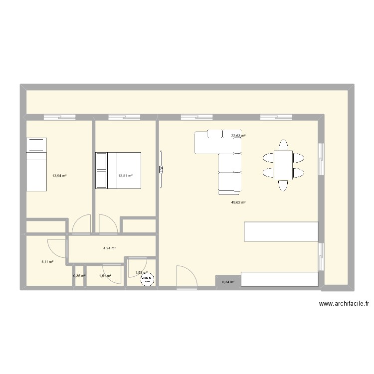 castel castagna. Plan de 10 pièces et 111 m2