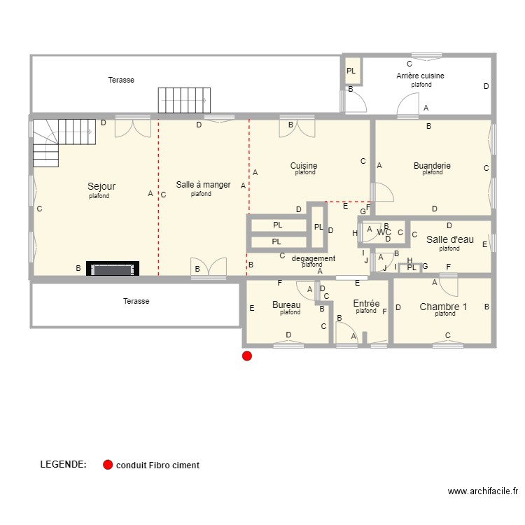 rdc californie 1. Plan de 0 pièce et 0 m2