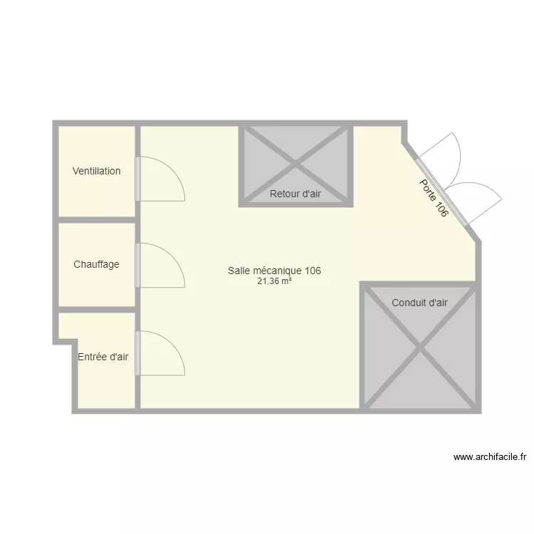 salle m&eacute;canique 106 g gym. Plan de 