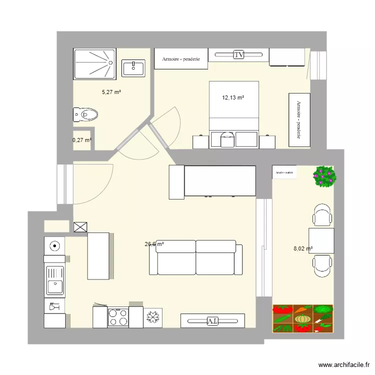 Appart Auriol 2. Plan de 