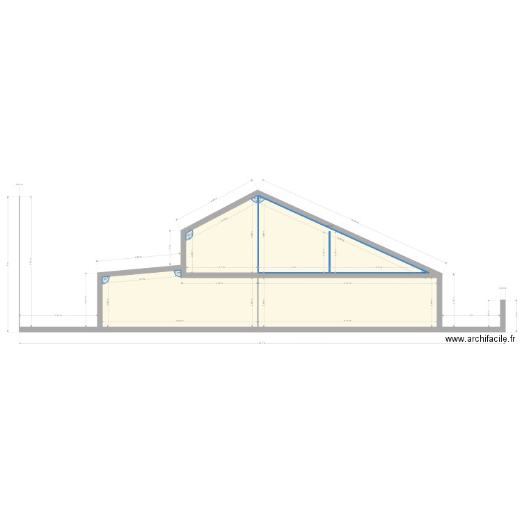 plan coupe. Plan de 0 pièce et 0 m2