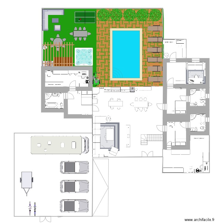 MAISON NAOKO ,CLEM ET COCO . Plan de 9 pièces et 97 m2