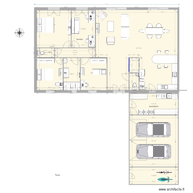 PAVILLON COURVILE projet 1. Plan de 0 pièce et 0 m2