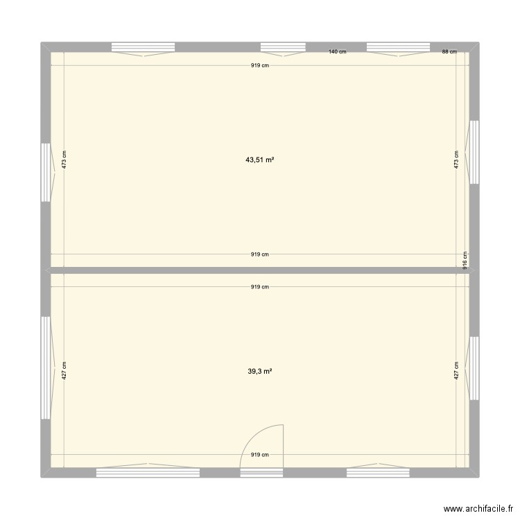 Olivet 2e blanc Modif. Plan de 2 pièces et 83 m2
