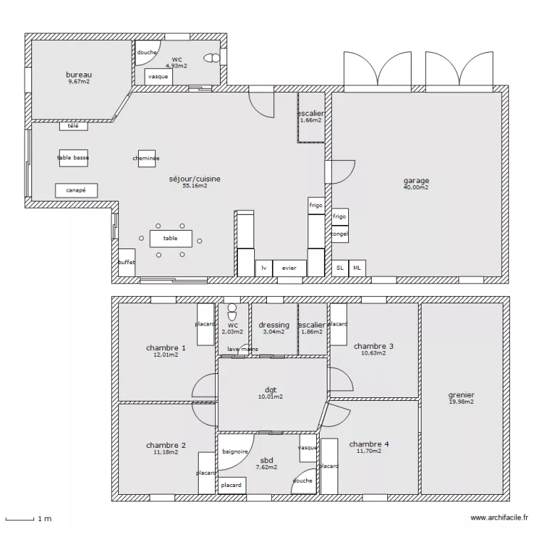 maison étage. Plan de maison étage. Plan de