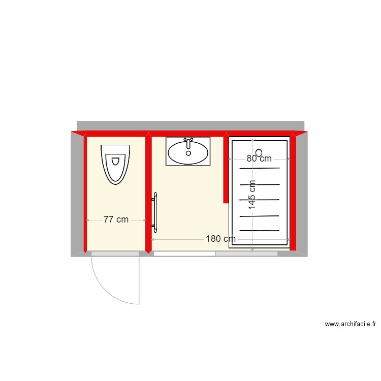 fagnou. Plan de 3 pièces et 4 m2