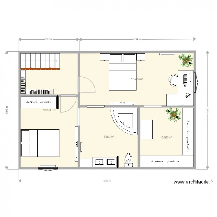 PROJET CHALET AVEC ETAGE. Plan de 0 pièce et 0 m2