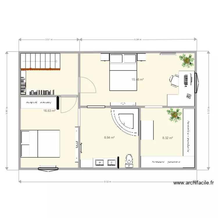 PROJET CHALET AVEC ETAGE. Plan de PROJET CHALET AVEC ETAGE. Plan de