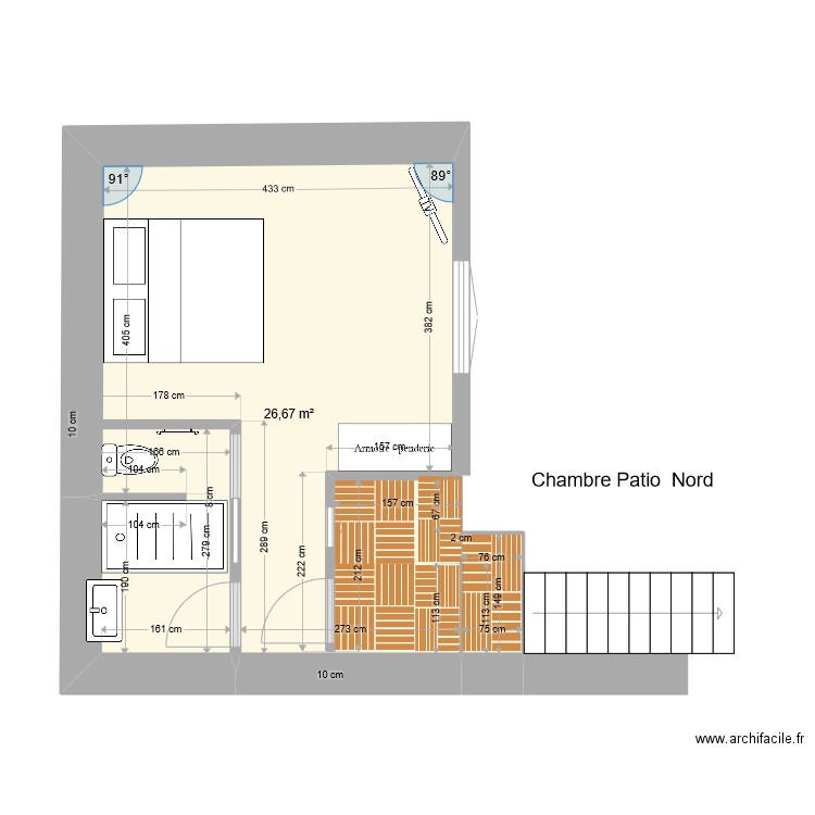 CH PATIO N. Plan de 1 pièce et 27 m2