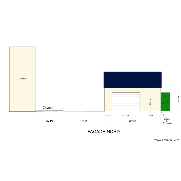 garage facade NORD. Plan de 0 pièce et 0 m2