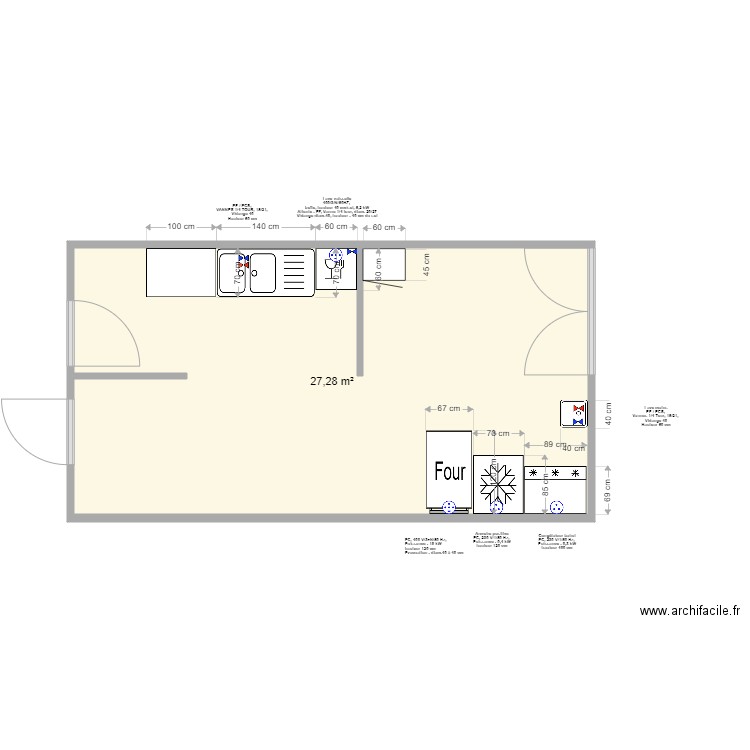 Dojo Rochetaillée. Plan de 1 pièce et 27 m2