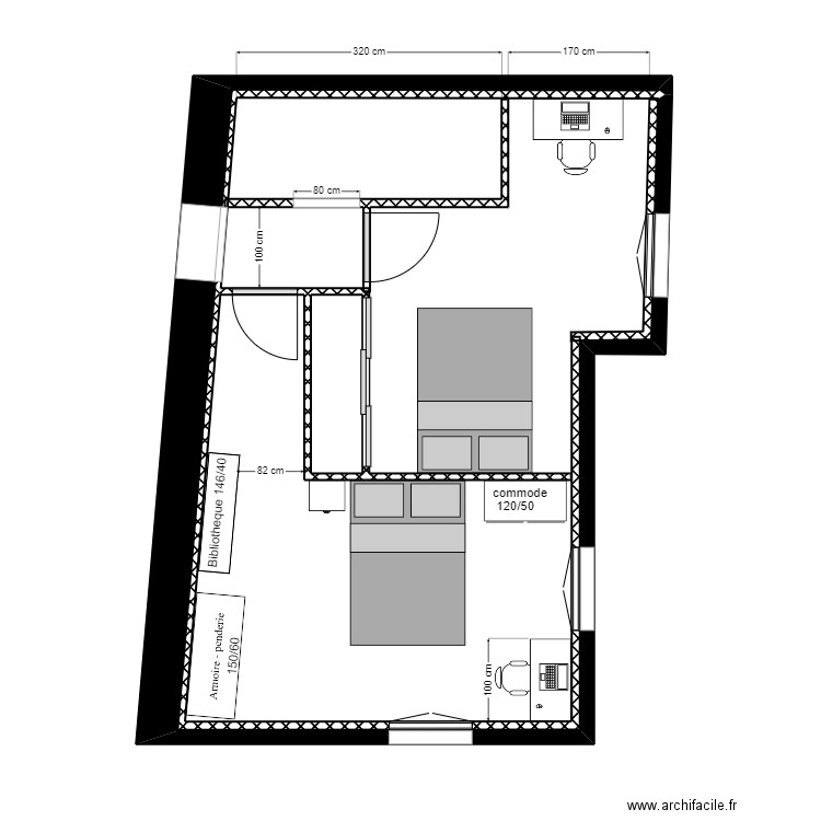 MARSON COTE 7. Plan de 2 pièces et 35 m2