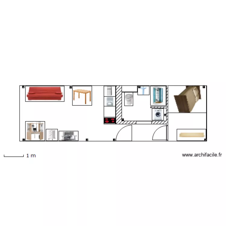 Appartement Modifi&eacute; avec Prises. Plan de 