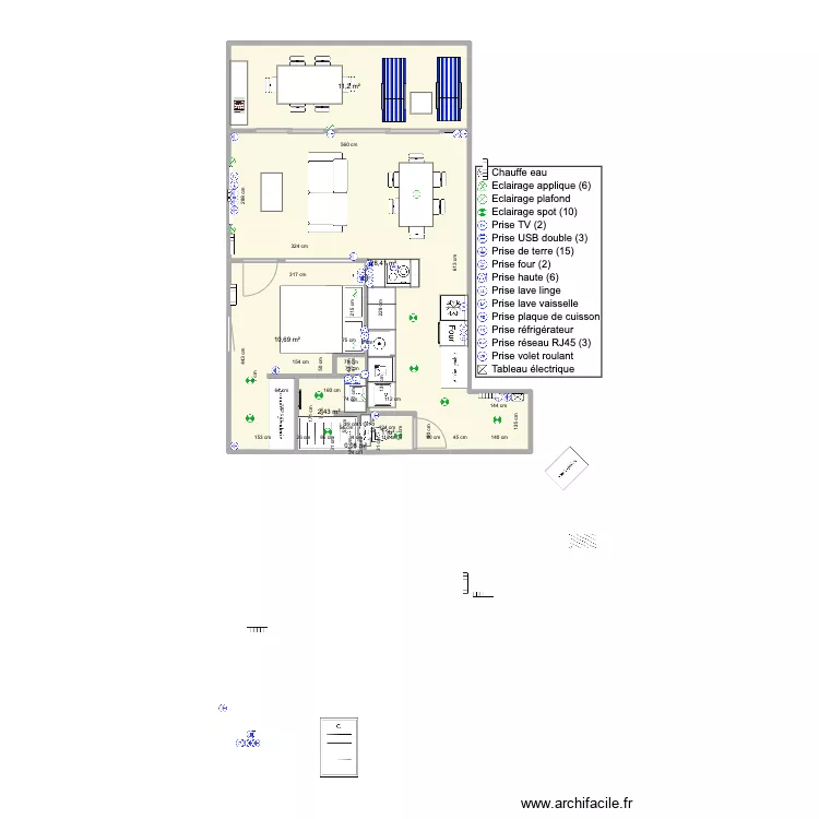Santa Clara 2 face mer 43m2 V1.1. Plan de 