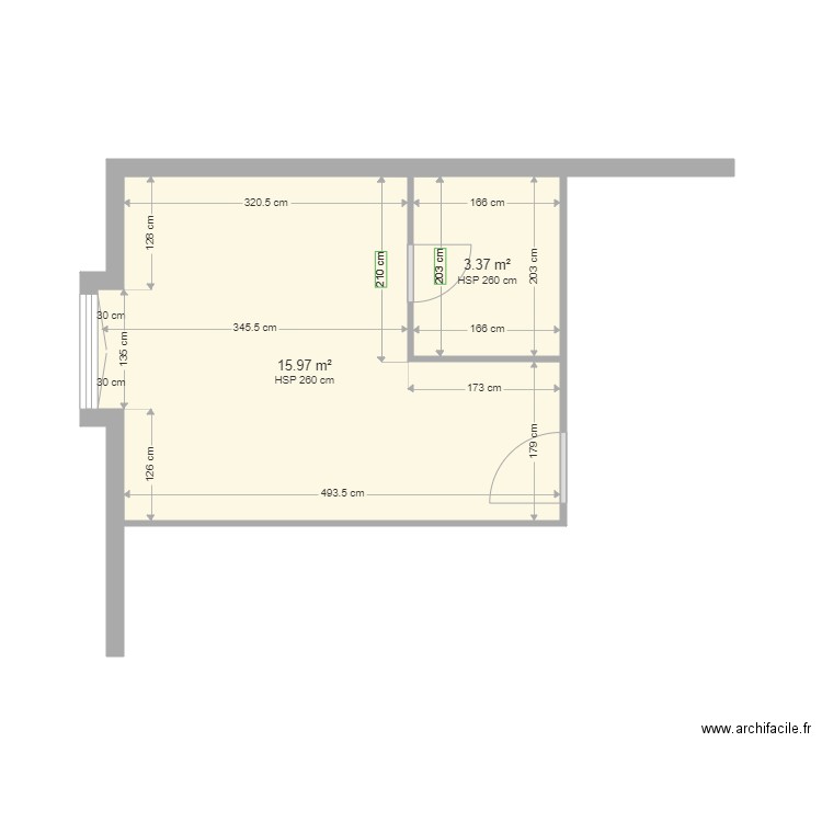 FONCIA LAVOISIER. Plan de 2 pièces et 19 m2