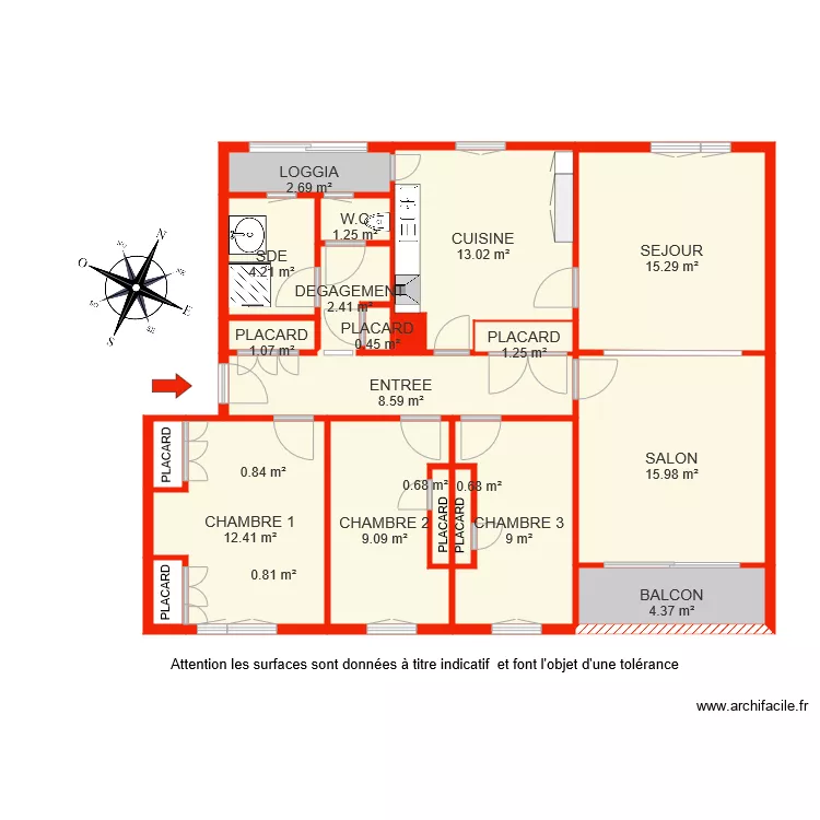 BI 6221 RITA   APPART. Plan de 