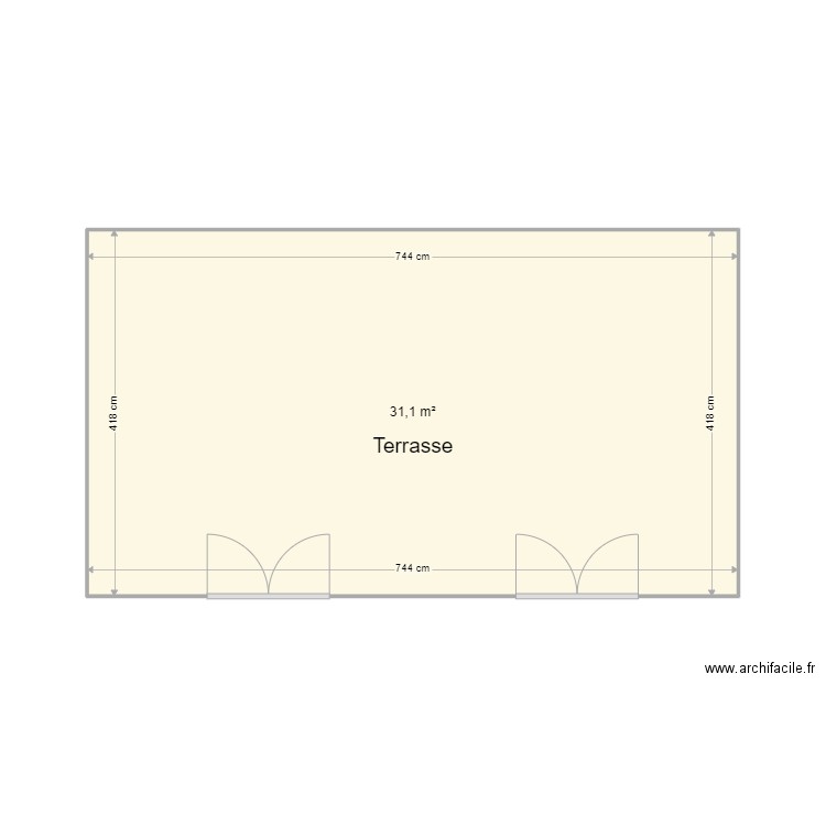 Tignet Terrasse. Plan de 1 pièce et 31 m2