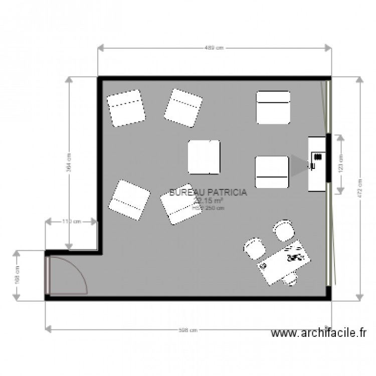 1 BUREAU 2 PATRICIA. Plan de 0 pièce et 0 m2