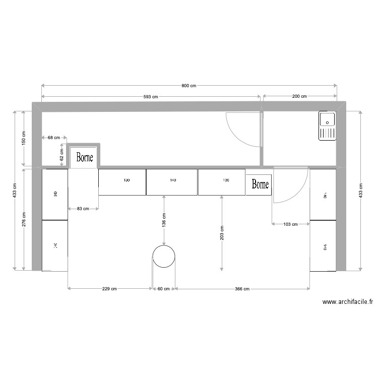 les casiers du port 2. Plan de 2 pièces et 11 m2