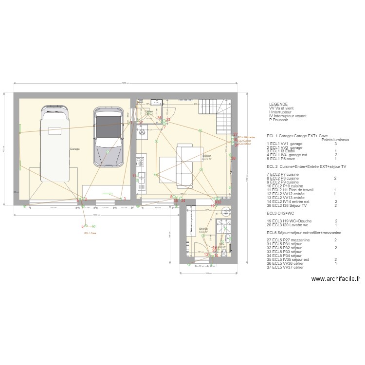 RDC etage eclerage. Plan de 0 pièce et 0 m2