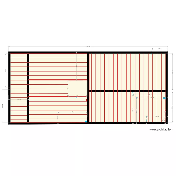 Pan Ma&ccedil;onnerie plancher Etage. Plan de 