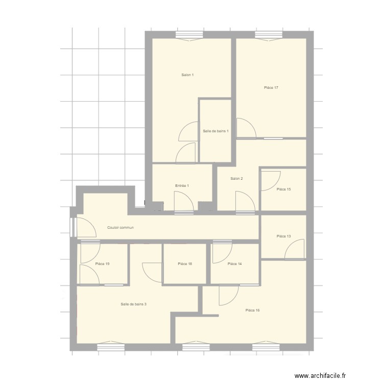 Alois Pasteur. Plan de 15 pièces et 70 m2