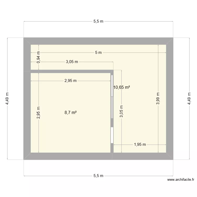abri cheval. Plan de 2  et 19 m²