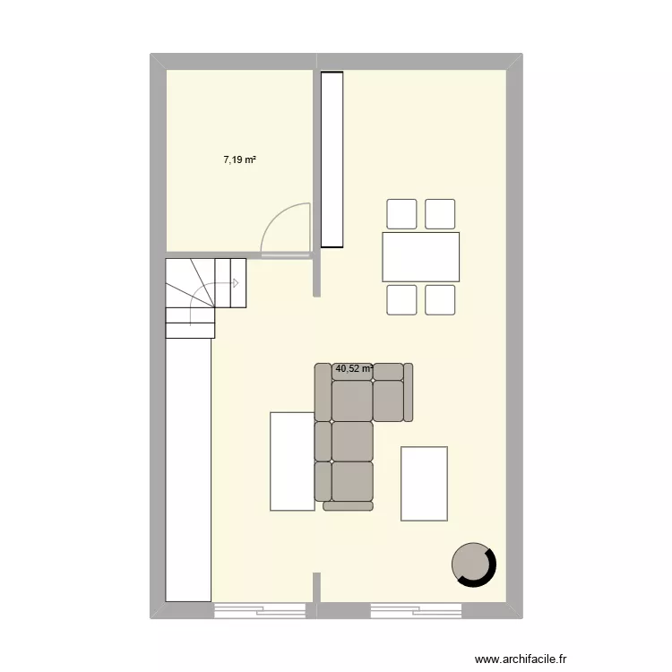 moreplace. Plan de 2  et 48 m²