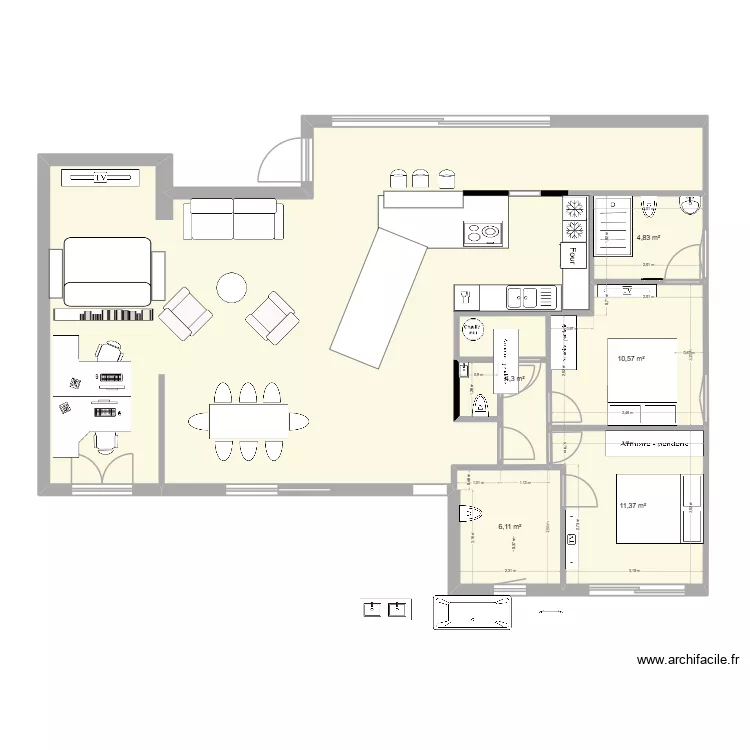 PROJET IMPLANTATION V2. Plan de 7  et 123 m²