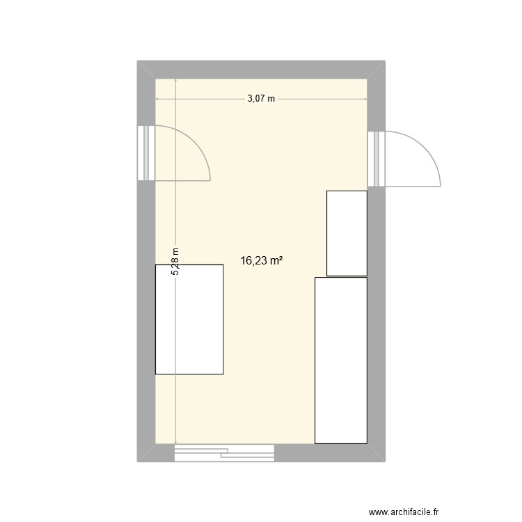 Labo BEL-air local (Essais Feu ILO / meringage). Plan de 1 pièce et 16 m2
