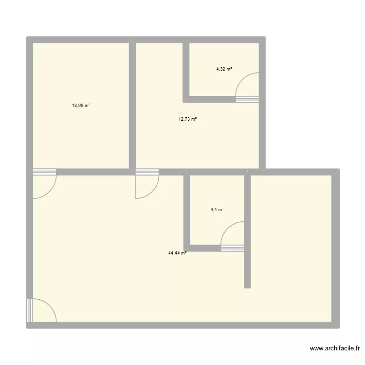 clieny. Plan de 5  et 80 m²