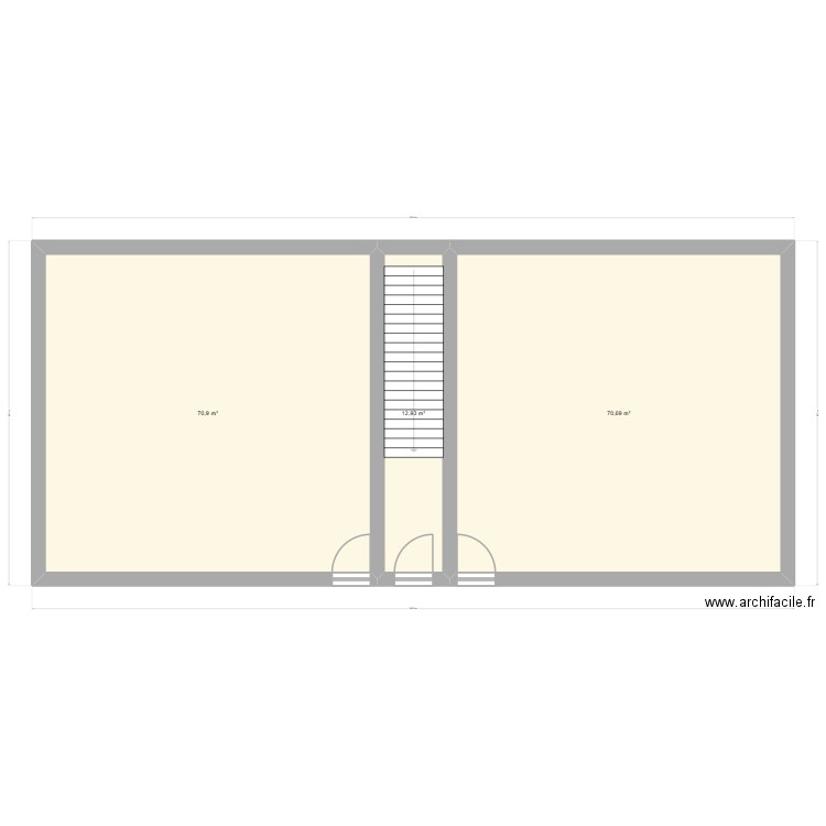 4app. Plan de 3 pièces et 155 m2